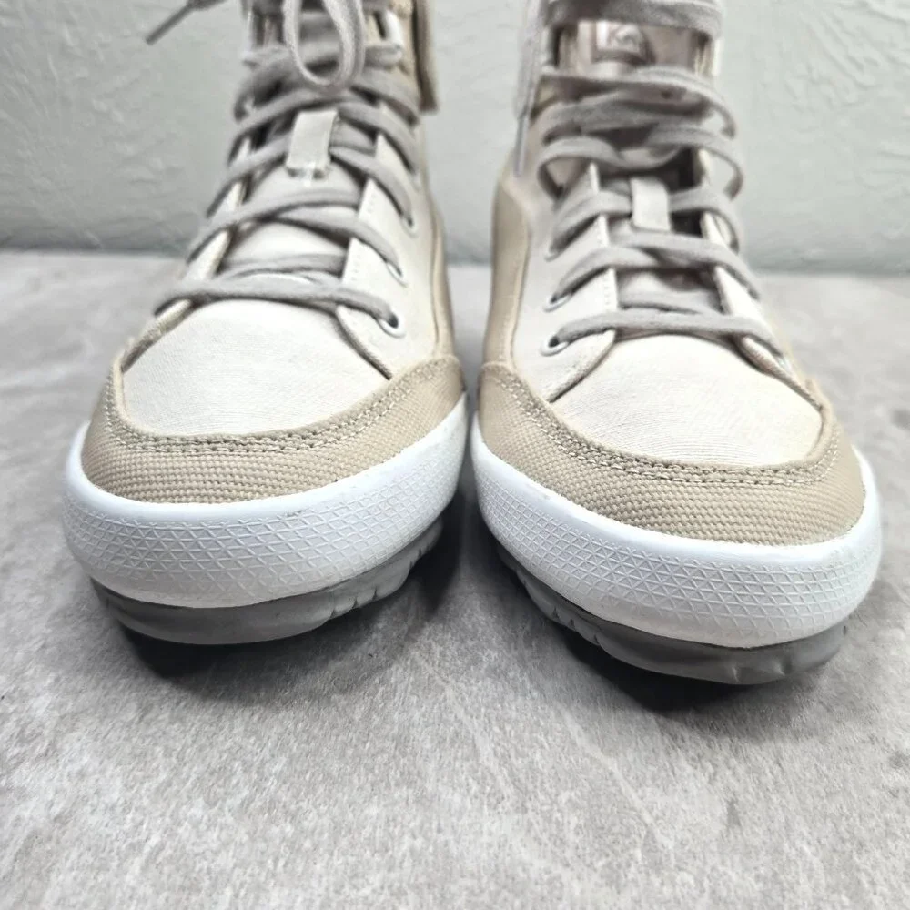 Keds Lace Up High Top Sneakers Tan Canvas Streetwear Casual Shoe Boots Size 7 - Picture 3 of 13